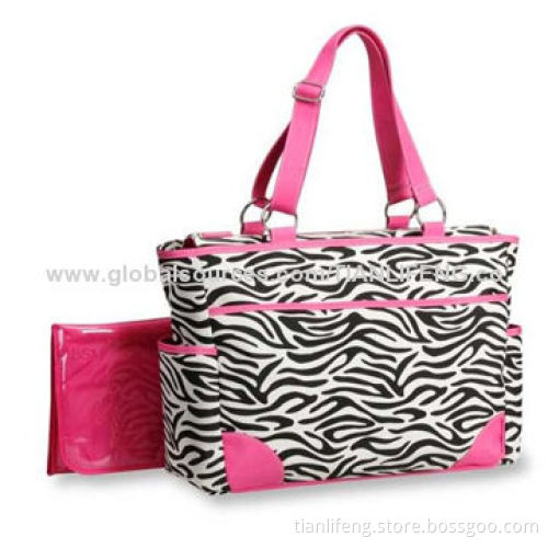 Zebra Print Diaper Bag, Made of 100% Polyester